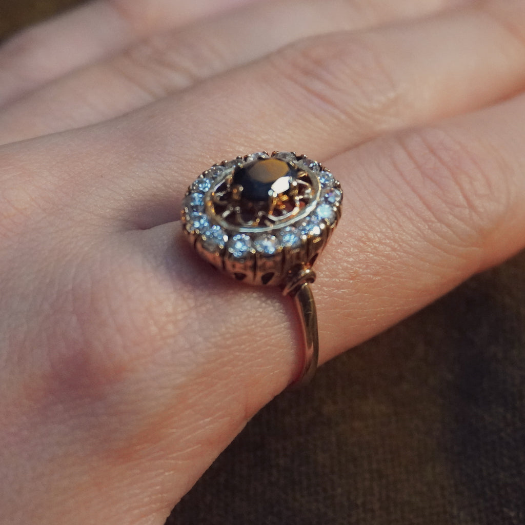 Sapphire Halo Ring