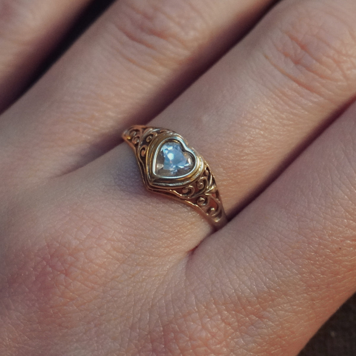 CZ Heart Signet