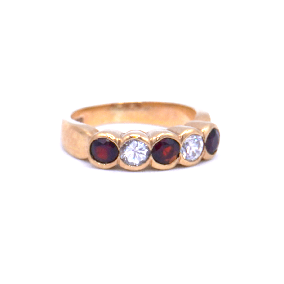 Garnet & CZ Five Stone