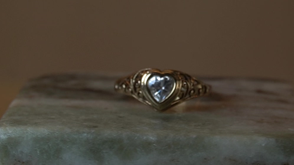 CZ Heart Signet