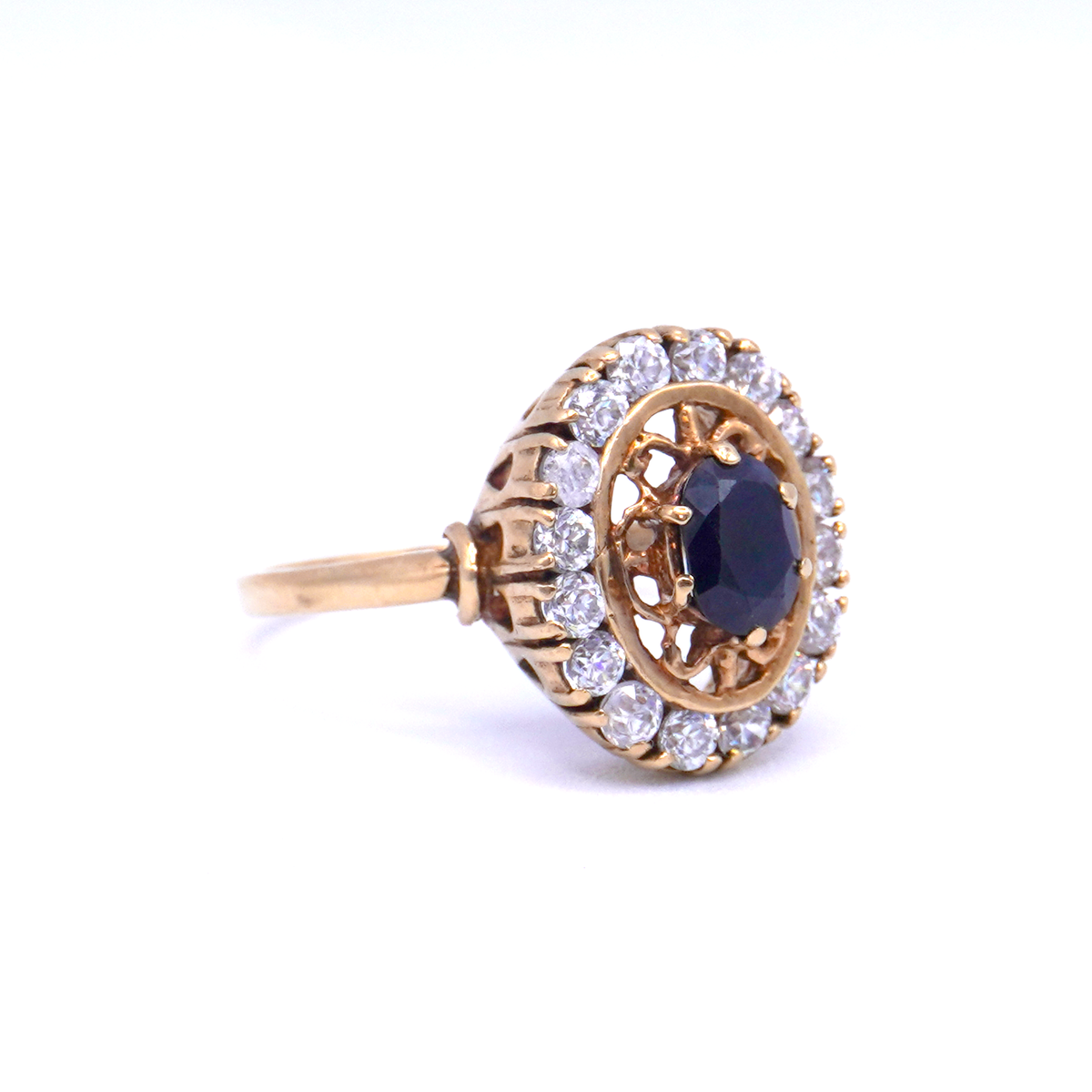 Sapphire Halo Ring